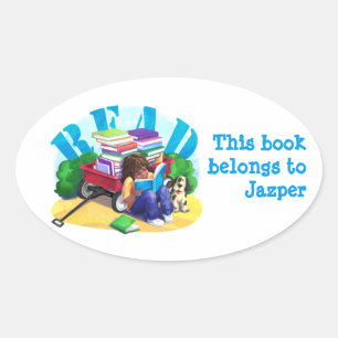 READ Book Wagon Personalized Book Sticker