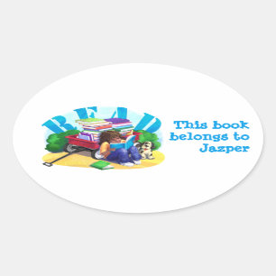 READ Book Wagon Personalized Book Sticker