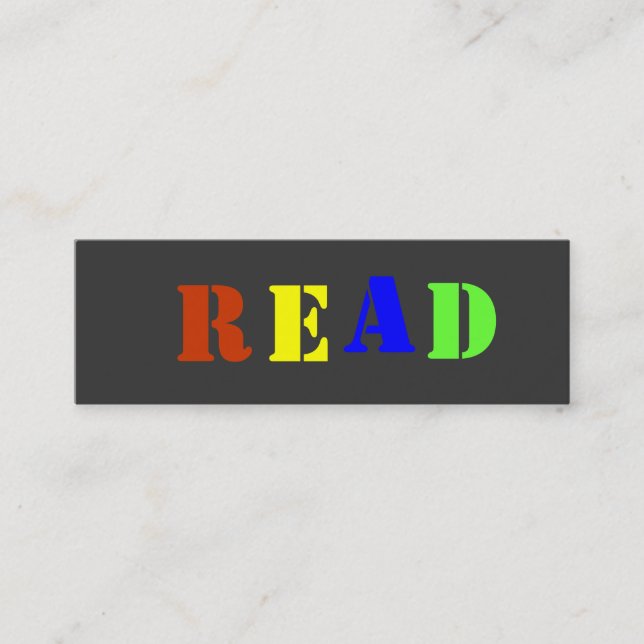 READ Bookmark to Customize Mini Business Card (Front)