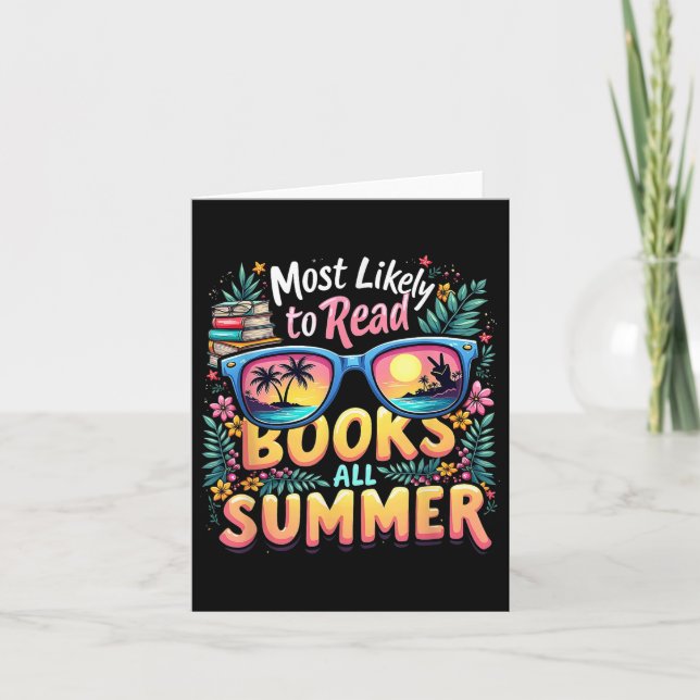 Read Books All Summer Most Likely To Funny Teacher Card (Front)