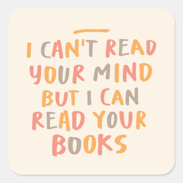 Read Books and Mind Clever Cozy Square Sticker (Front)