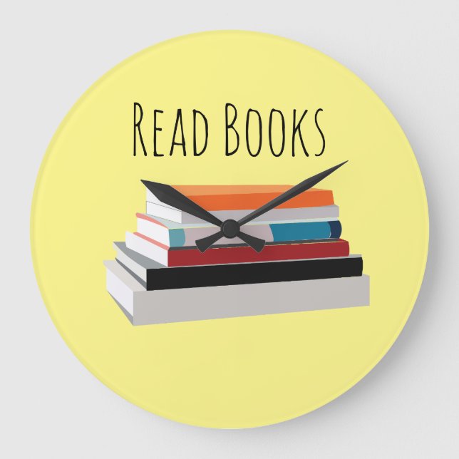 Read Books Book Lover Personalized Large Clock (Front)