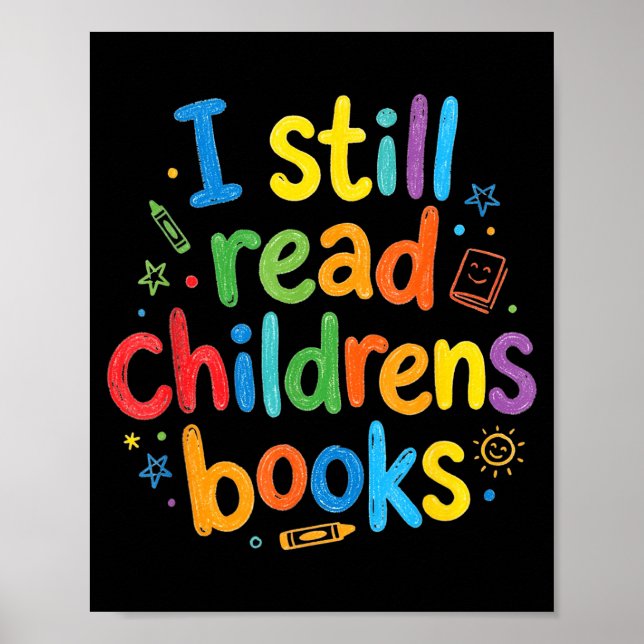 Read children books funny librarian teachers poster (Front)