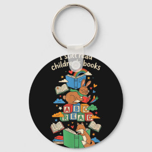 Read children's books funny book lover whimsical keychain
