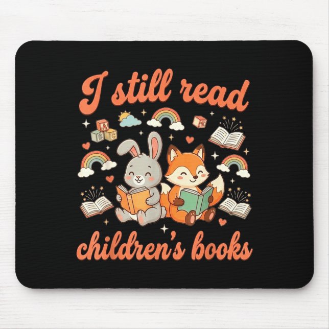 Read children's books funny reading animals mouse pad (Front)