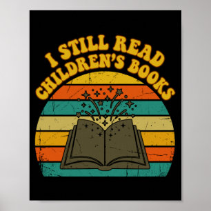 Read children's books funny vintage retro men poster