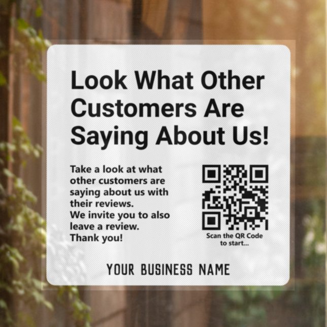 Read Customers Reviews and Leave a Review Window Cling (Creator Uploaded)