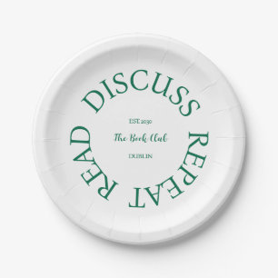 Read Discuss Repeat The Book Club Paper Plate