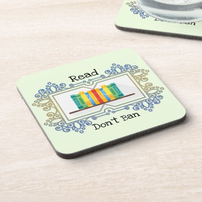 Read Don't Ban Beverage Coaster (Left Side)