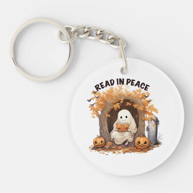 Read in Peace Boo Ghost Keychain (Front)