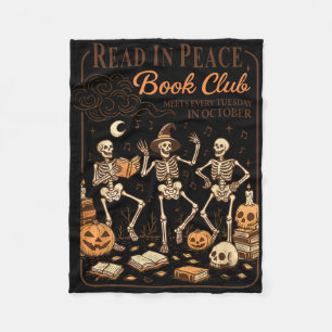 Read In Peace Book Club Spooky Readers Halloween O Fleece Blanket