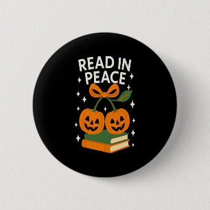 Read in Peace Funny Halloween Book 2 Inch Round Button