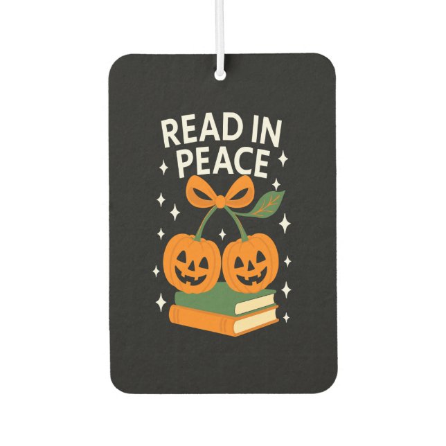 Read in Peace Funny Halloween Book Air Freshener (Front)