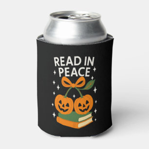 Read in Peace Funny Halloween Book Can Cooler