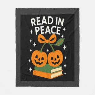 Read in Peace Funny Halloween Book Fleece Blanket