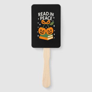 Read in Peace Funny Halloween Book Hand Fan