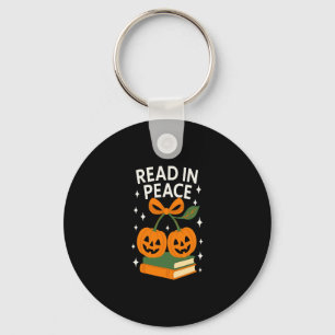 Read in Peace Funny Halloween Book Keychain