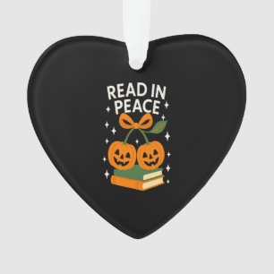 Read in Peace Funny Halloween Book Ornament
