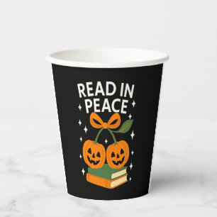 Read in Peace Funny Halloween Book Paper Cups