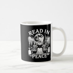 Read In Peace Ghost Reading Books Funny Halloween Coffee Mug