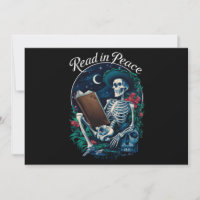 Read in Peace Skeleton Reading Book Lover Bookish 