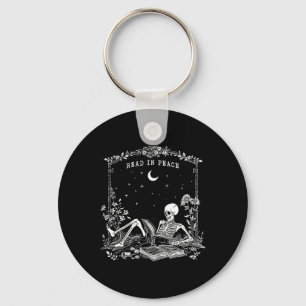 Read In Peace Spooky Teacher Skeleton Trick Teach Keychain