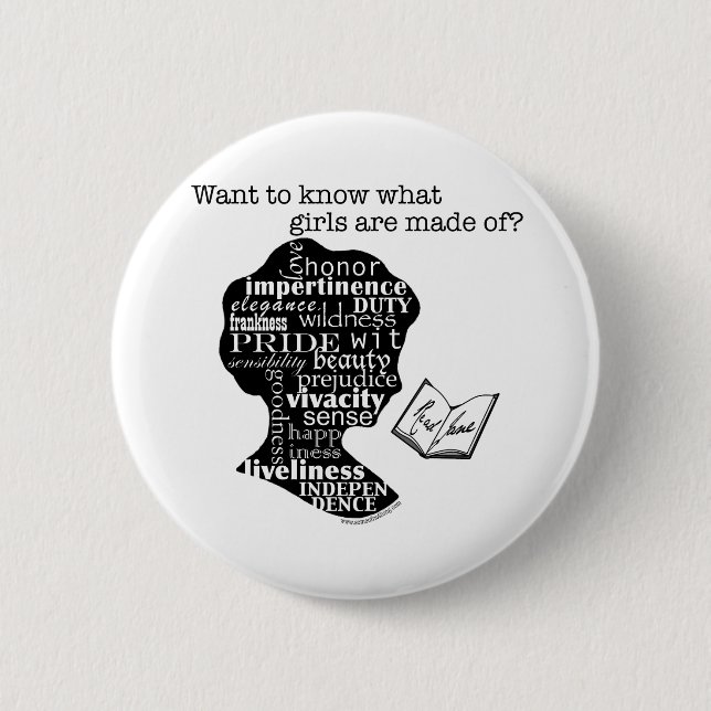 Read Jane Austen 2 Inch Round Button (Front)
