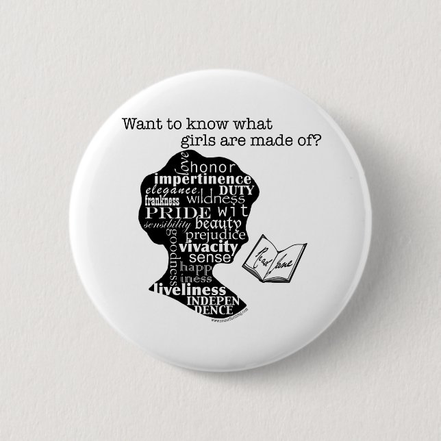 Read Jane Austen 2 Inch Round Button (Front)