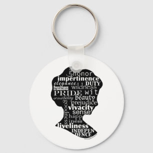 Read Jane Austen Cameo Keychain