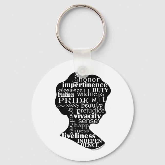 Read Jane Austen Cameo Keychain (Front)
