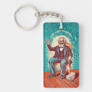 read Karl Marx Saint Fun Design Keychain