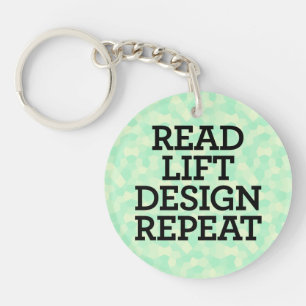 Read Lift Design Repeat Keychain