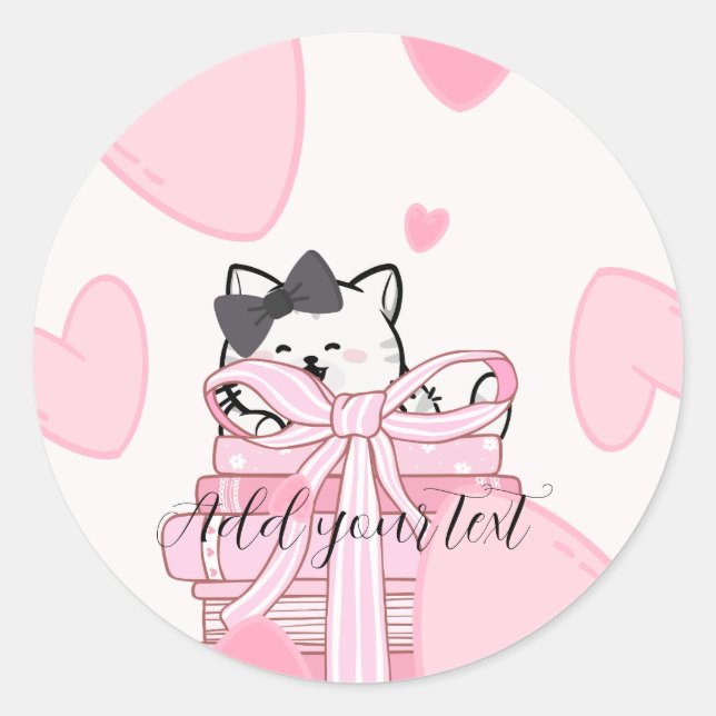 Read • Love • Stick – Cat & Book Sticker (Front)