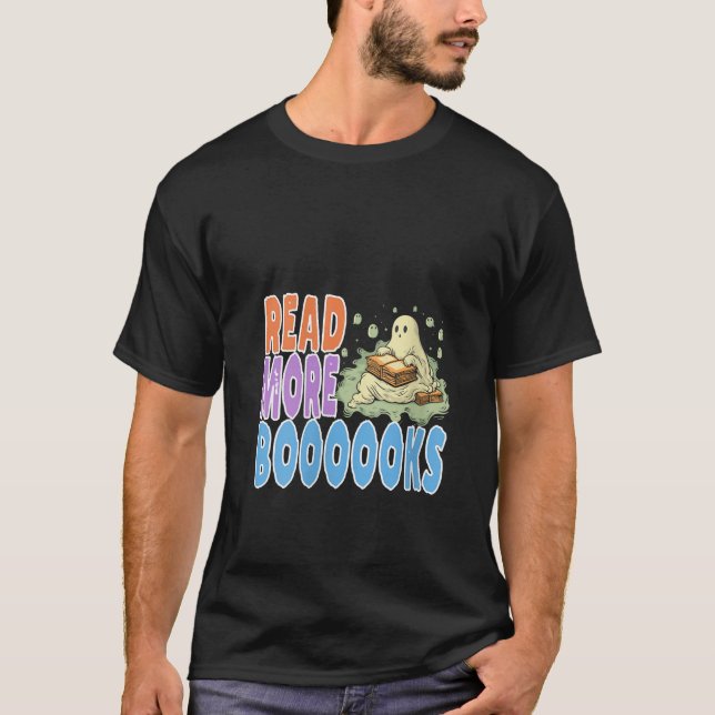 Read More Book Halloween Funny Teacher Ghost V Nec T-Shirt (Front)