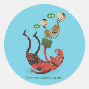 Read more books classic round sticker