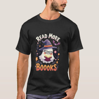Read More Books Cute Ghost Book Funny Teachers Hal T-Shirt