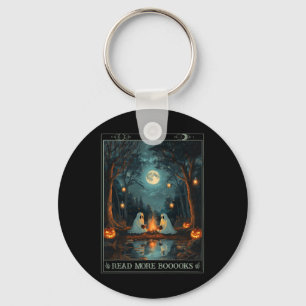 Read More Books Cute Spooky Ghost Reading Book Tar Keychain