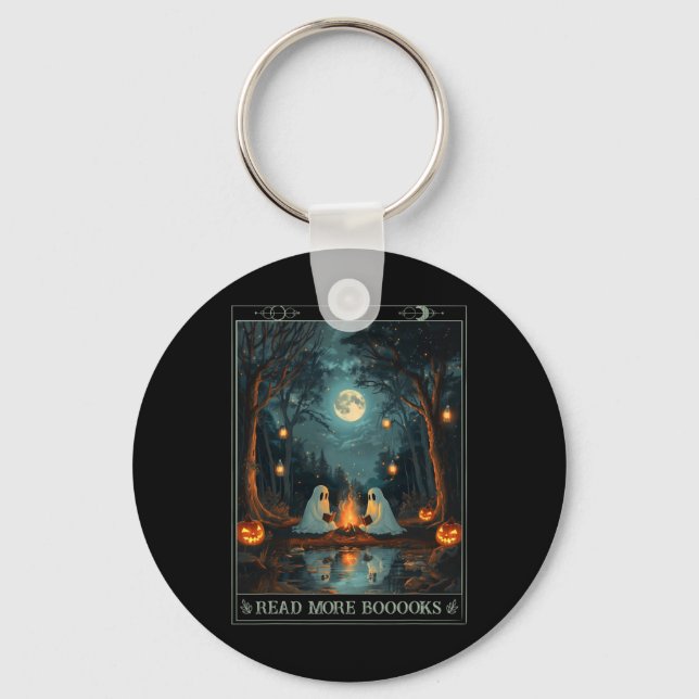 Read More Books Cute Spooky Ghost Reading Book Tar Keychain (Front)