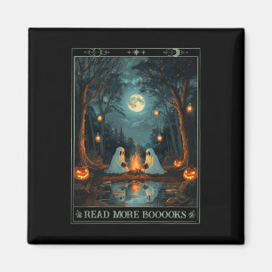 Read More Books Cute Spooky Ghost Reading Book Tar Magnet