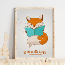 Read More Books Fox Wall Print | Fox Wall Print
