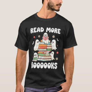 Read More Books Ghost Reading Book Halloween T-Shirt