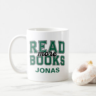 Read More Books Green Varsity Readers Bookworm Coffee Mug