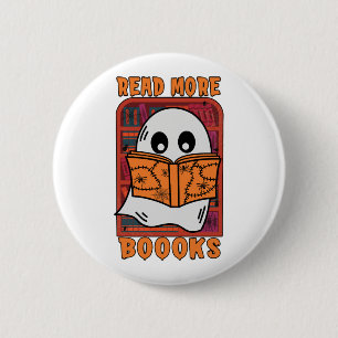 Read More Books Library Ghost Reading Halloween 2 Inch Round Button
