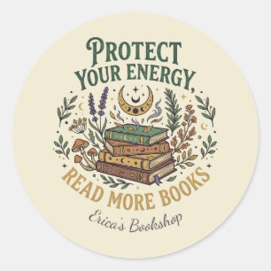 Read More Books Protect Your Energy Celestial Classic Round Sticker