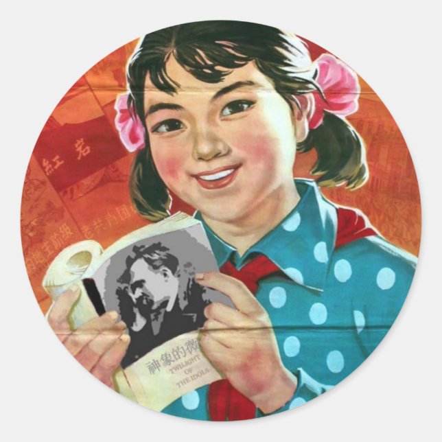 Read More Books, Read Good Books Classic Round Sticker (Front)