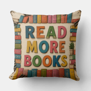Read More Books Reading Classroom Throw Pillow