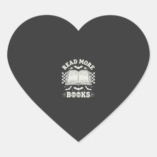 Read More Books Retro Halloween Book Lover Heart Sticker