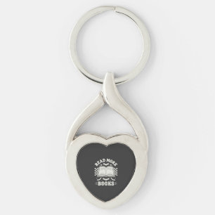 Read More Books Retro Halloween Book Lover Keychain