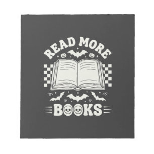 Read More Books Retro Halloween Book Lover Notepad