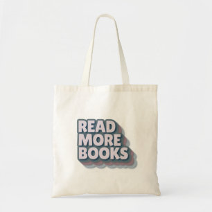 Read More Books Retro Typography Sticker Tote Bag